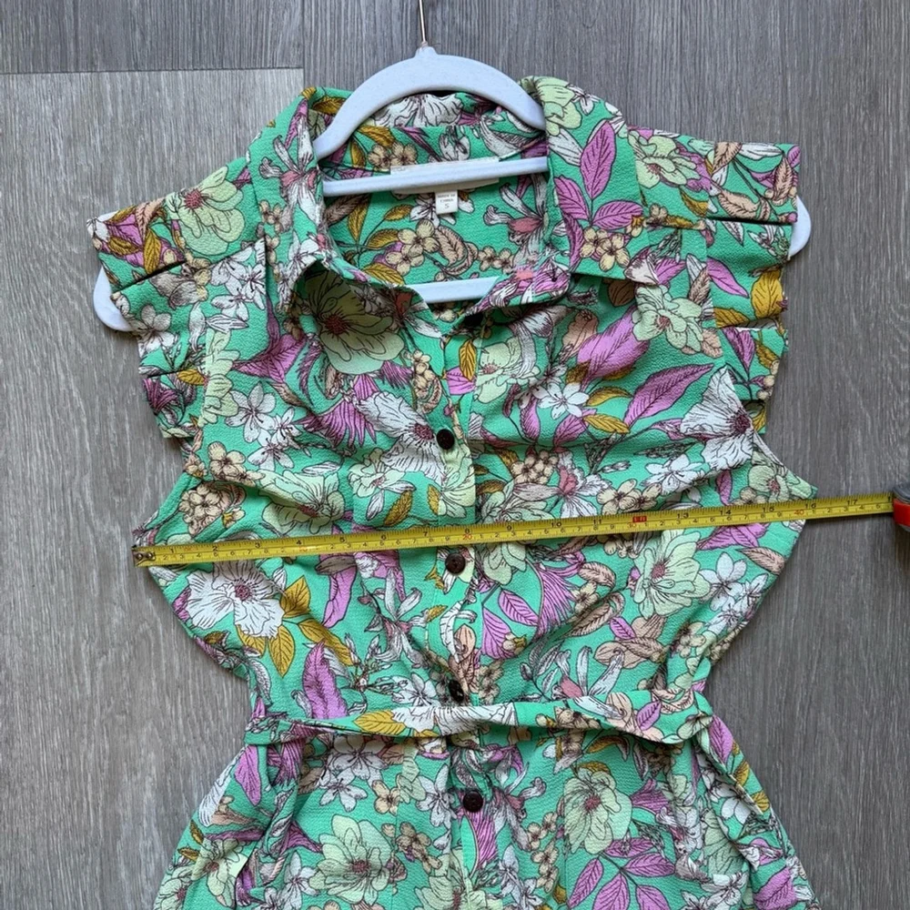 Monteau Mint Green Floral Midi Dress - Picture 6 of 10